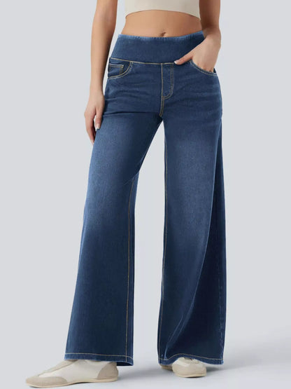 Hazel Blues® |  High-Waisted Wide Leg Jeans