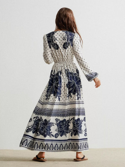 Hazel Blues® |  Floral Print Long Sleeve Maxi Dress