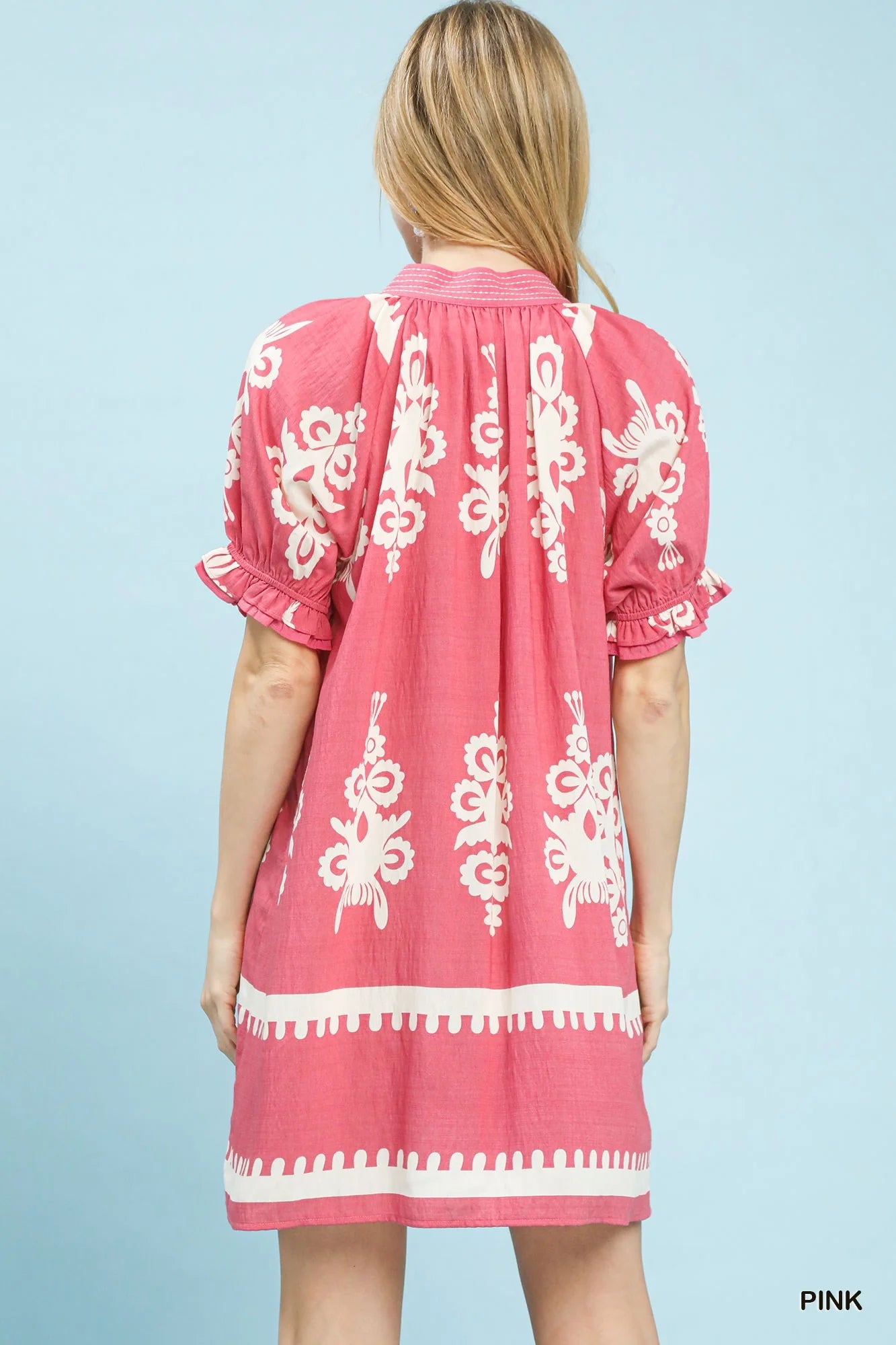 Hazel Blues® |  Umgee Two Tone Border Print Mini Dress