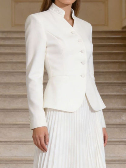 Hazel Blues® |  Button Up Long Sleeve Top and Pleated Skirt Set