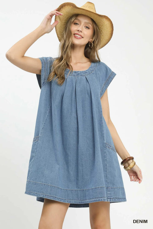 Hazel Blues® |  Umgee Stone Washed Denim Mini Dress