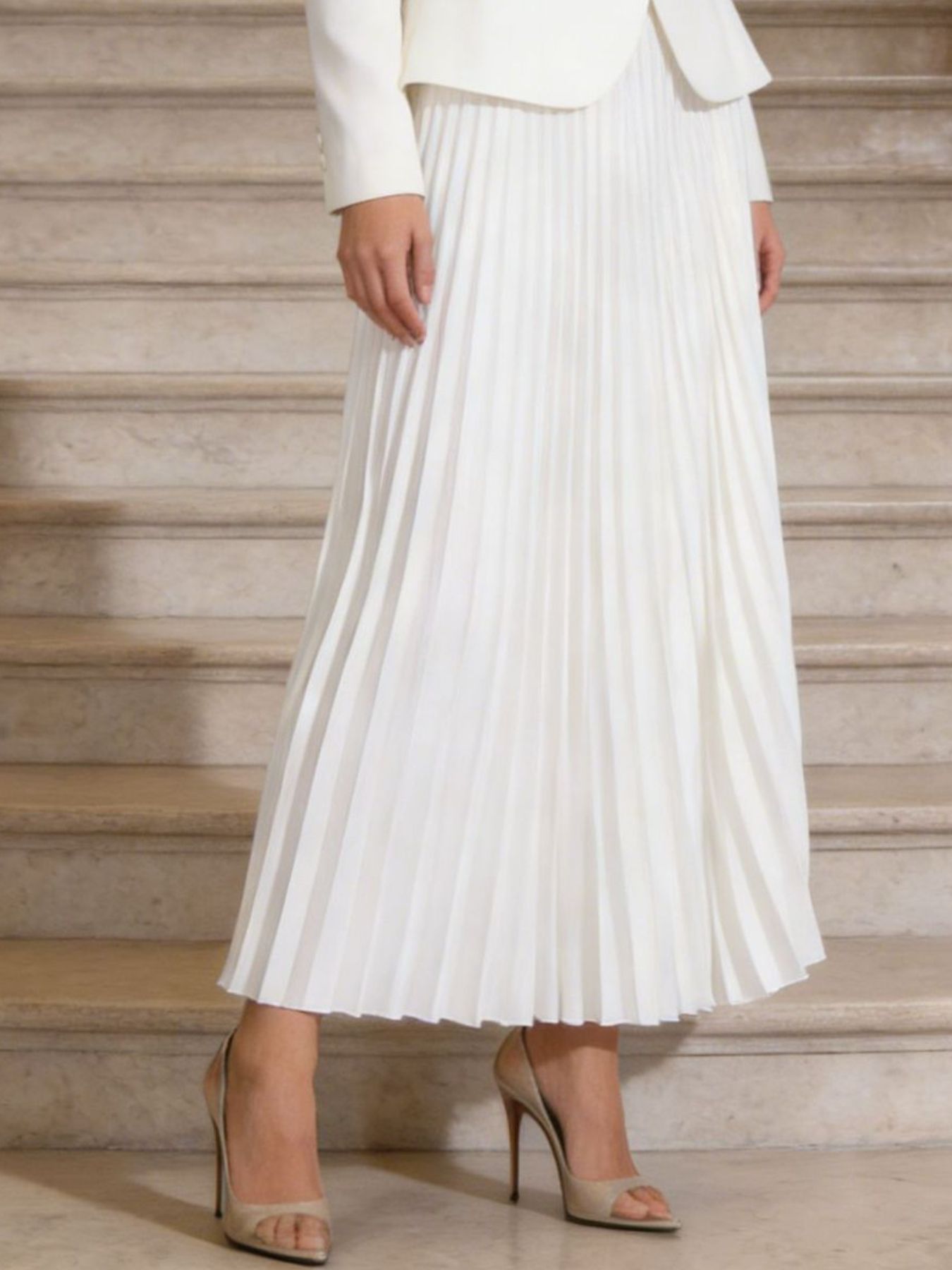 Hazel Blues® |  Button Up Long Sleeve Top and Pleated Skirt Set