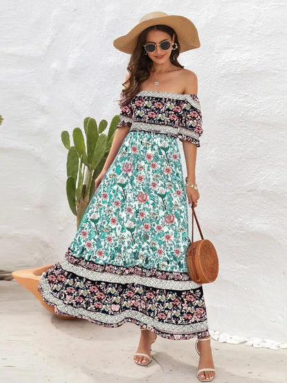 Hazel Blues® |  Floral Flounce Sleeve Midi Dress