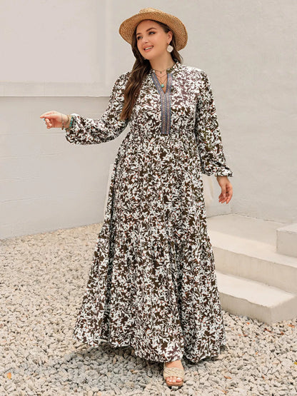 Hazel Blues® | Floral Print Long Sleeve Maxi Dress