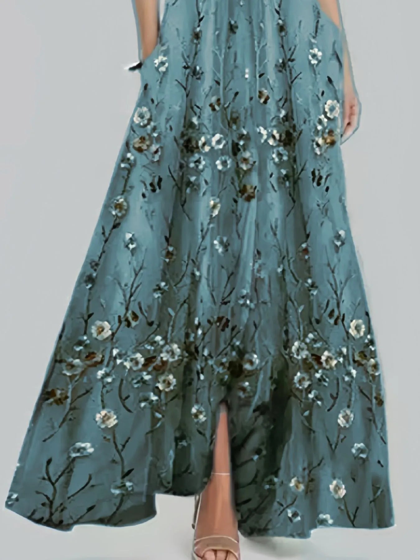 Hazel Blues® |  Floral Print Half Sleeve Maxi Dress