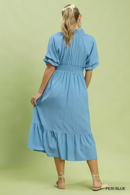 Hazel Blues® |  Umgee Ruffle V-Neck Midi Dress