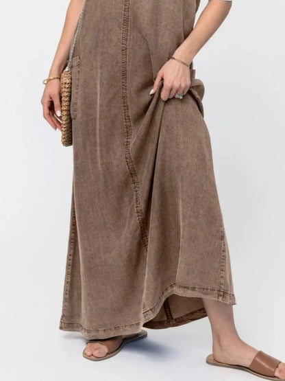 Hazel Blues® |  Casual Washed Denim Cami Maxi Dress