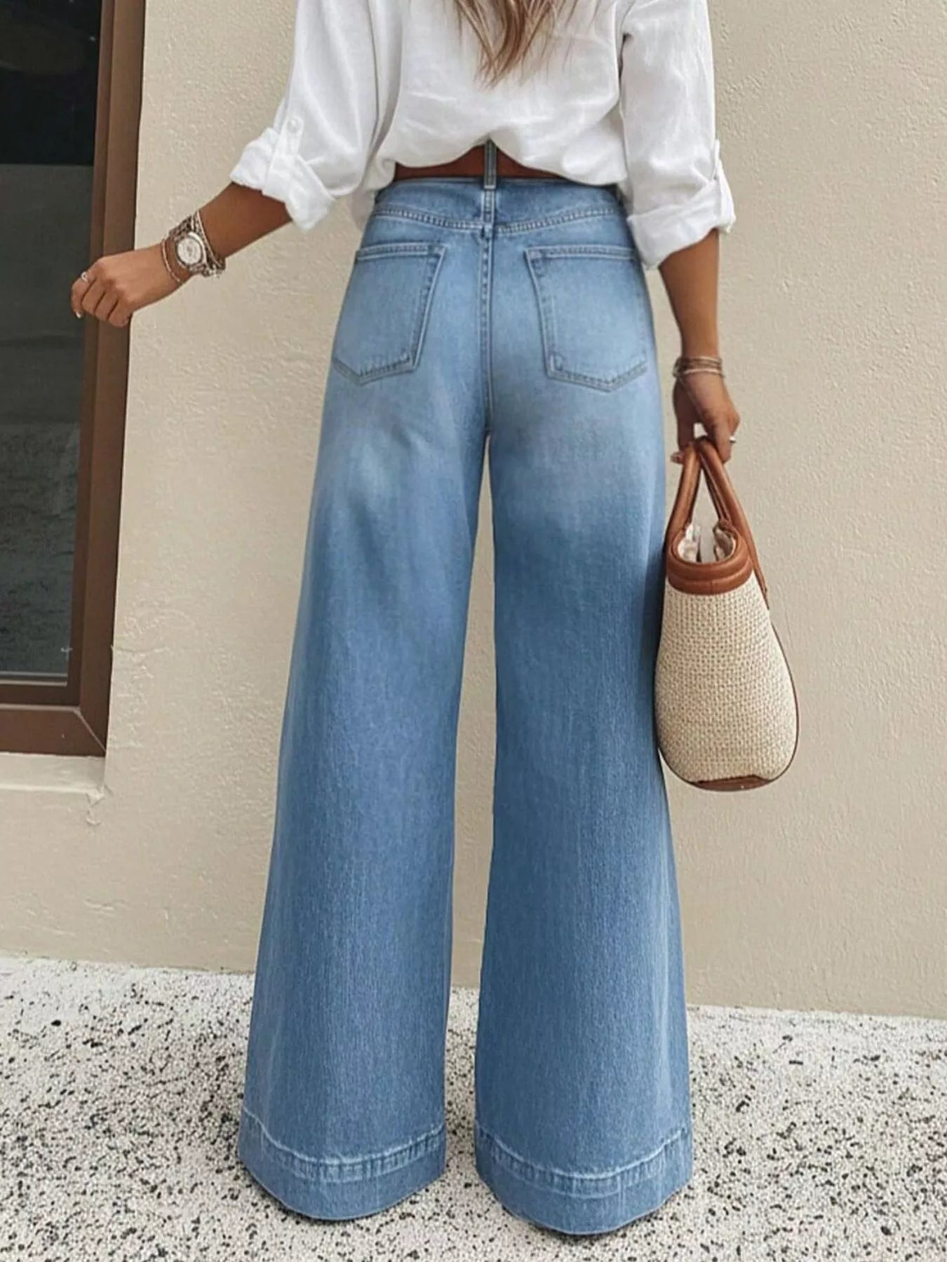 Hazel Blues® |  High-Waisted Wide Leg Jeans
