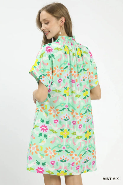 Hazel Blues® |  Umgee Abstract Floral Shift Dress