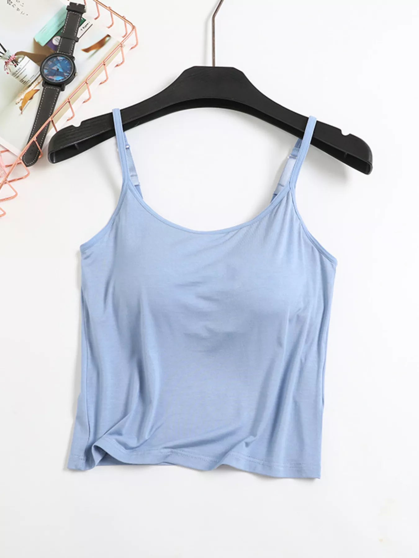 Hazel Blues® |  Modal Adjustable Strap Padded Cami and Shorts Set