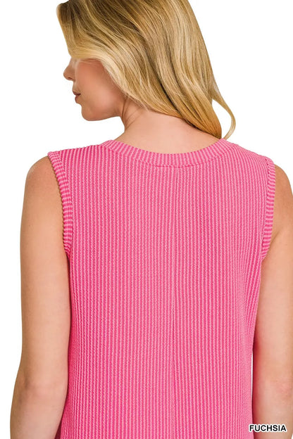 Hazel Blues® |  Zenana Raised Rib Sleeveless Mini Dress