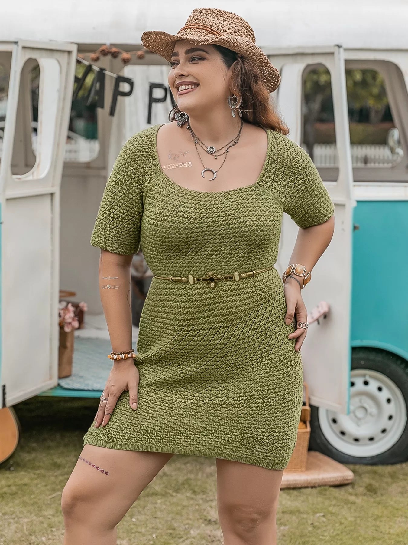 Hazel Blues® | Textured Knit Mini Dress