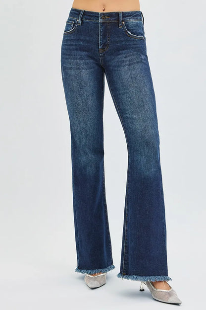 Hazel Blues® | RISEN Tummy Control Mid Rise Flare Jeans