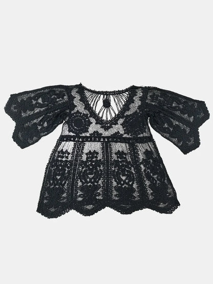 Hazel Blues® | Lace Round Neck Cover-Up