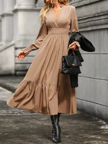 Hazel Blues® |  Surplice Long Sleeve Tiered Midi Dress