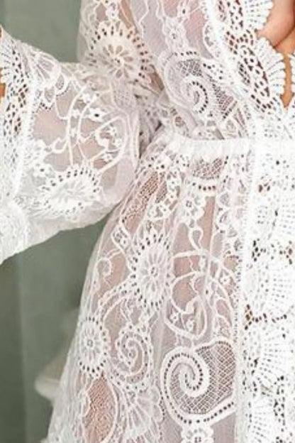 Hazel Blues® | V-Neck Lace Cover-Up Dress