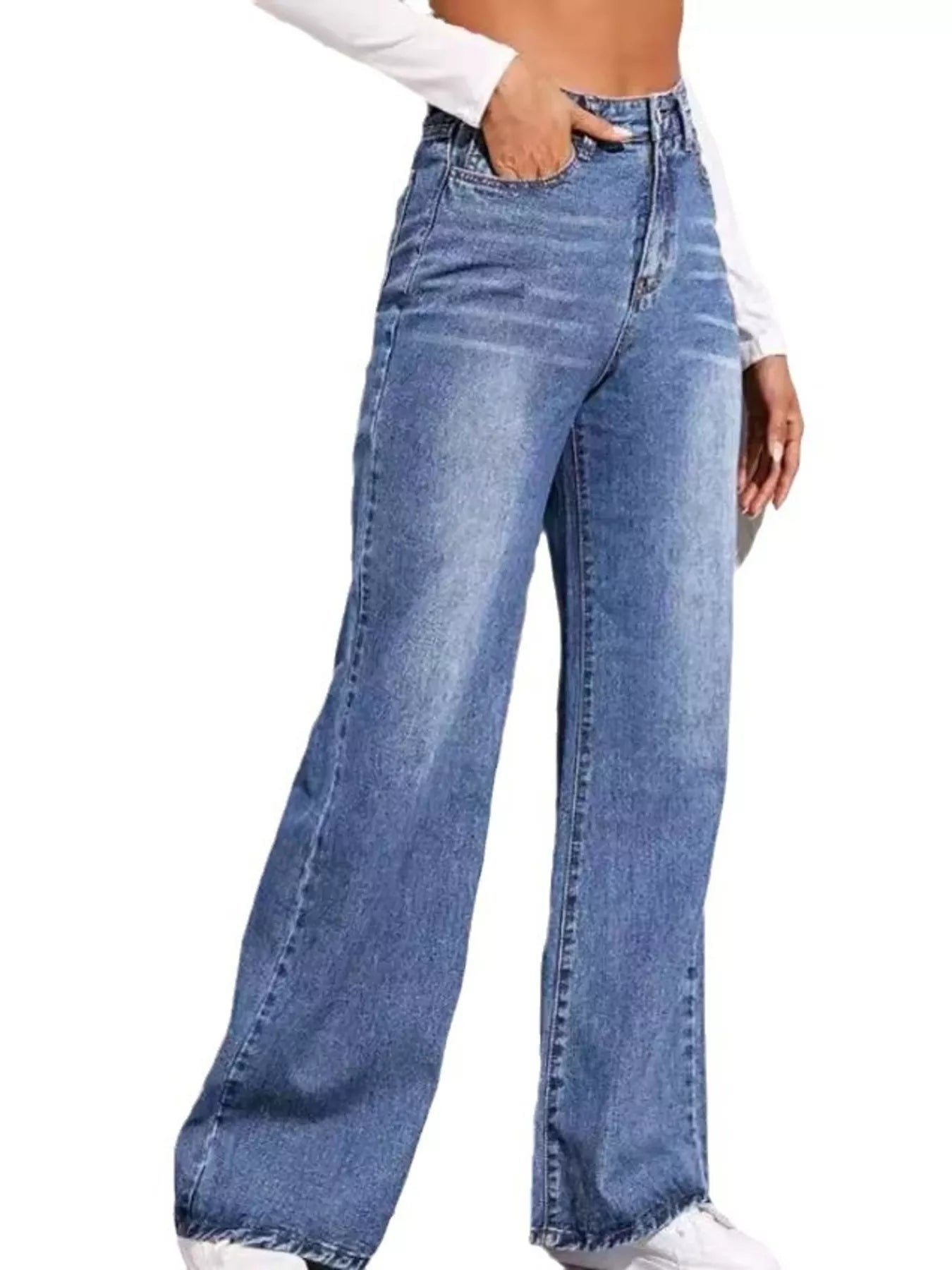 Hazel Blues® |  High-Waisted Wide Leg Jeans