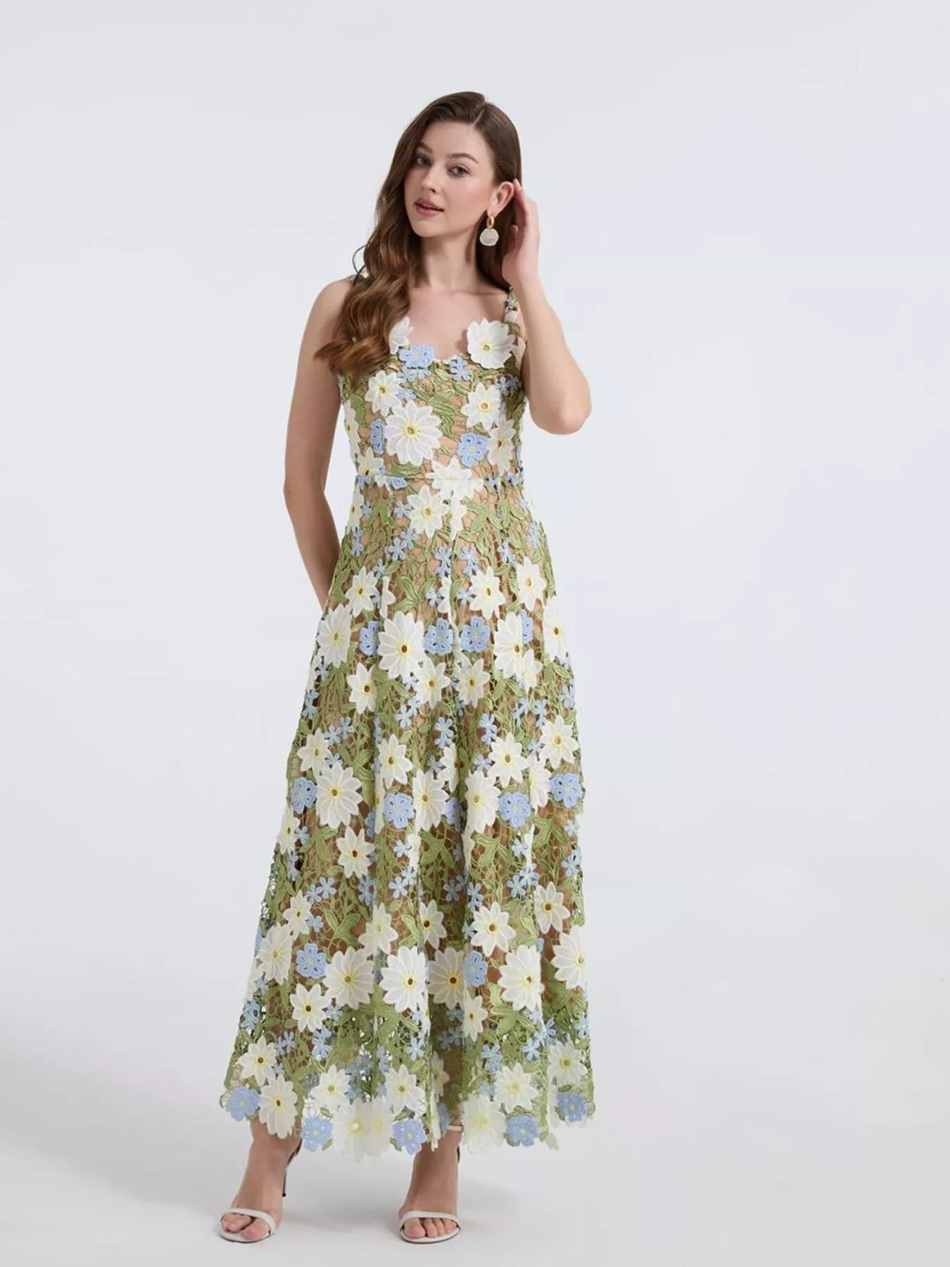 Hazel Blues® |  Floral Embroidered Maxi Dress