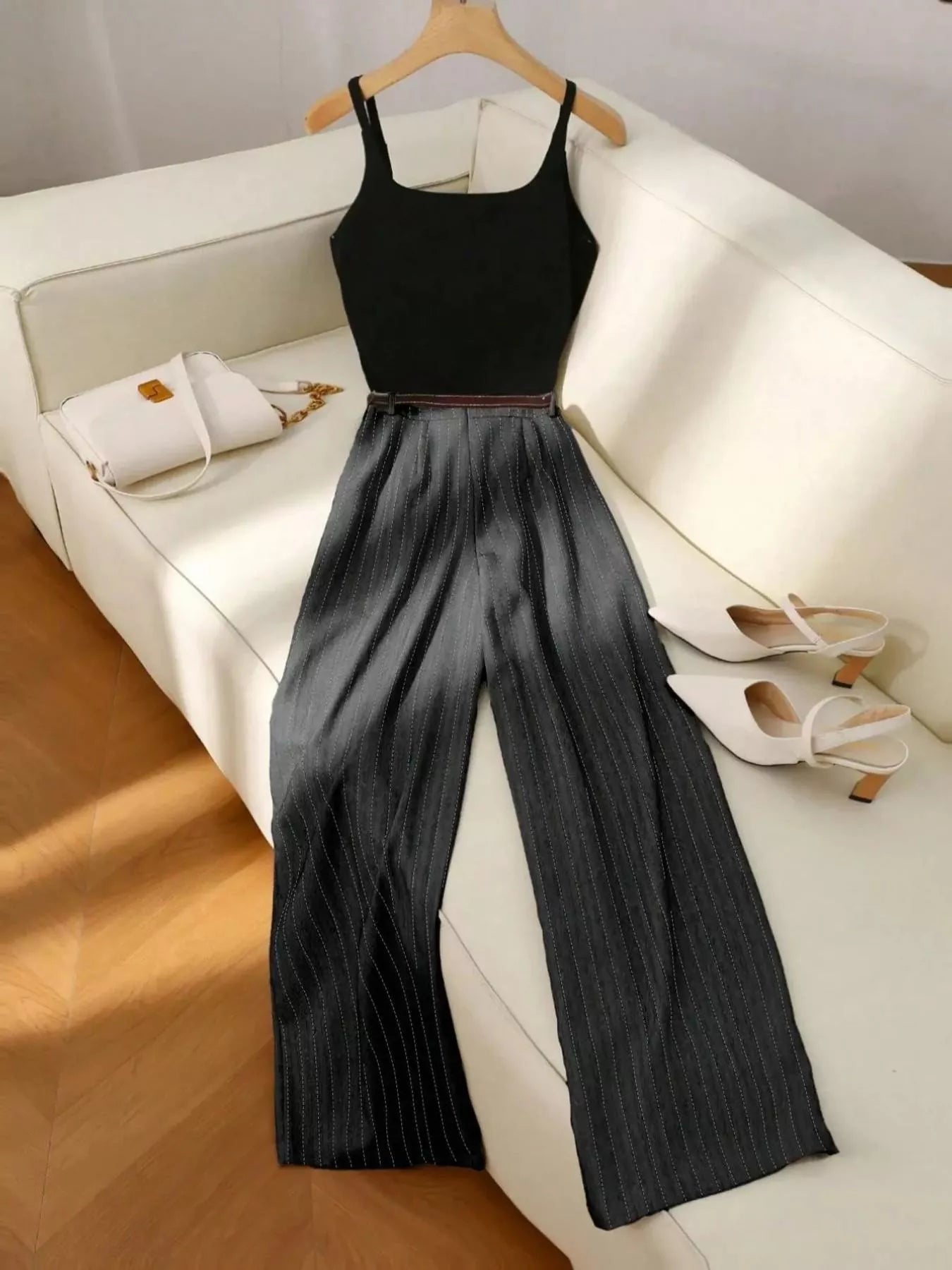 Hazel Blues® |  Sleeveless Top and Wide-Leg Pants Set