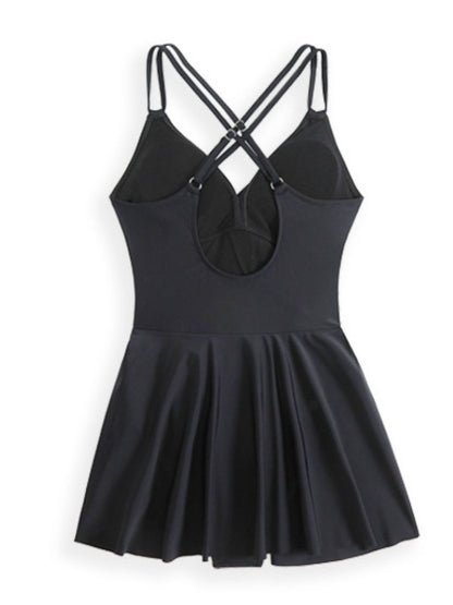 Hazel Blues® | Twisted Front Crisscross Double Spaghetti Strap One-Piece Swimwear