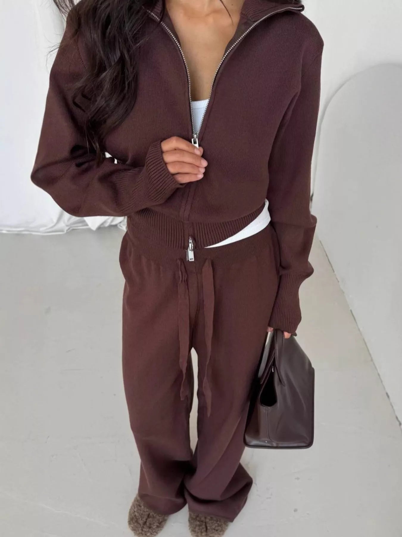 Hazel Blues® |  Zip-Up Outerwear and  Drawstring Pants Set
