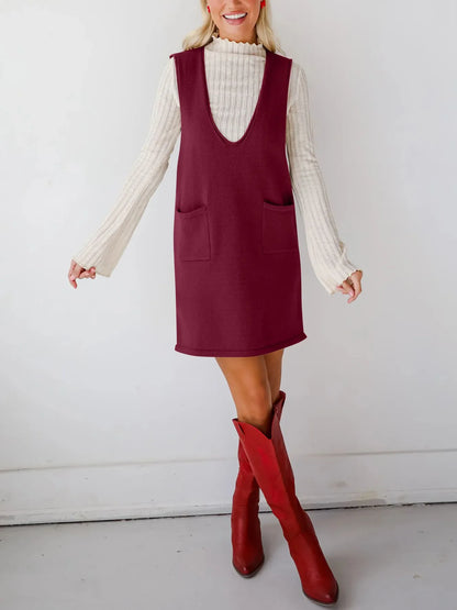 Hazel Blues® |  Sleeveless Knit Dress with Pockets