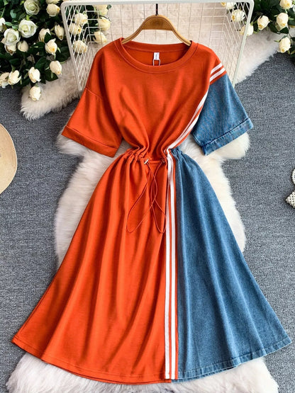 Hazel Blues® |  Color Block Short Sleeve Casual Dress