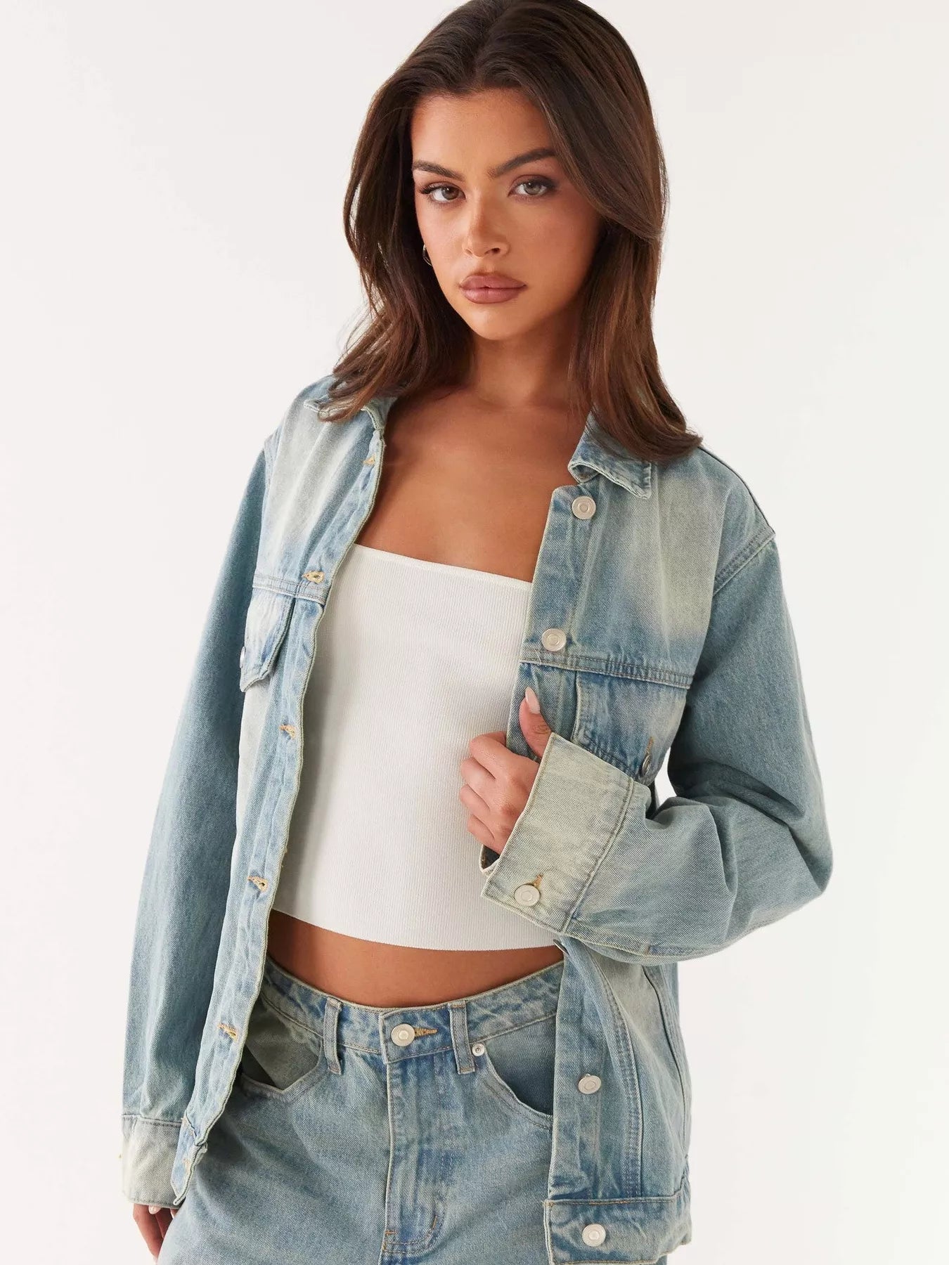 Hazel Blues® |  Button Up Denim Jacket and Jeans Set