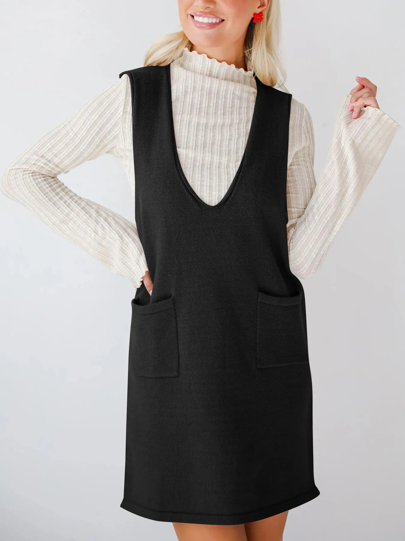 Hazel Blues® |  Sleeveless Knit Dress with Pockets