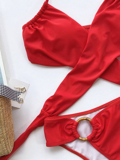 Hazel Blues® | Halter Neck Two-Piece Bikini Set