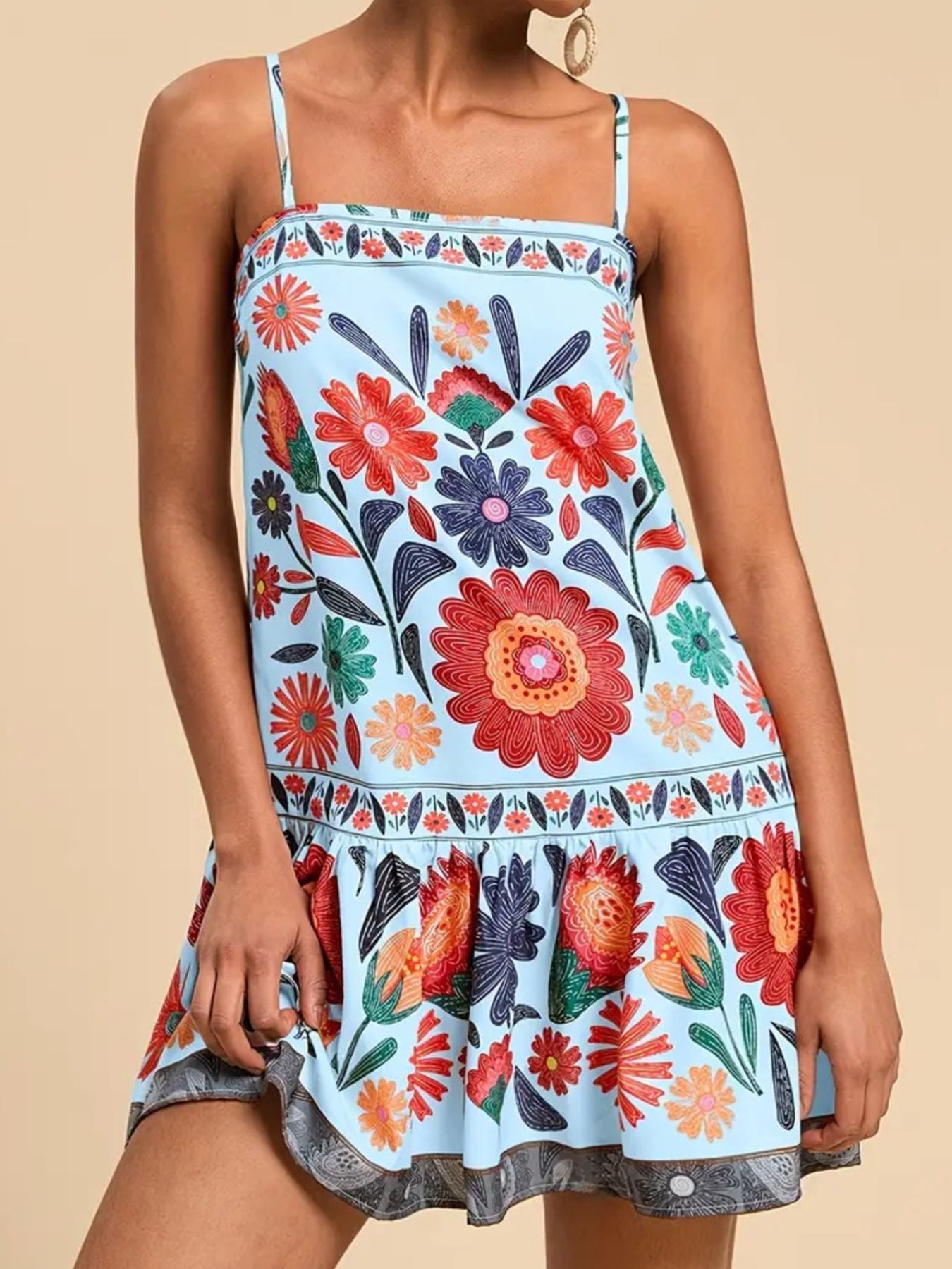 Hazel Blues® |  Floral Print Sleeveless Mini Dress