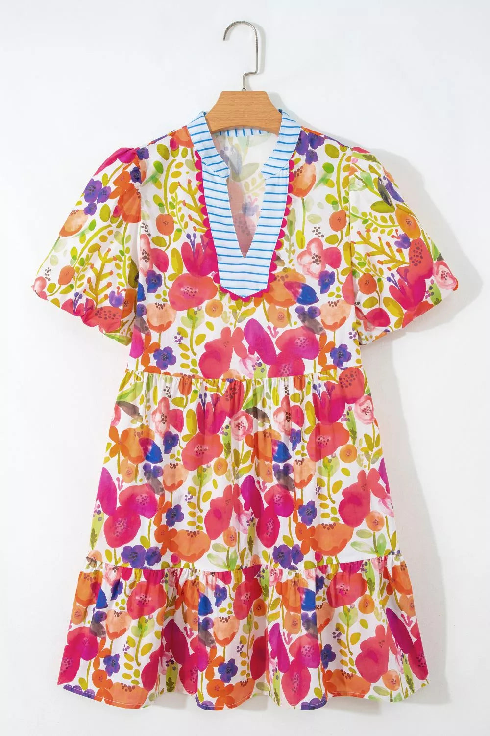 Hazel Blues® |  Floral Print Tiered Mini Dress
