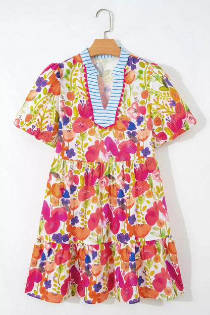 Hazel Blues® |  Floral Print Tiered Mini Dress