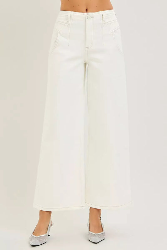 Hazel Blues® |  RISEN High Rise Ankle Wide Pants