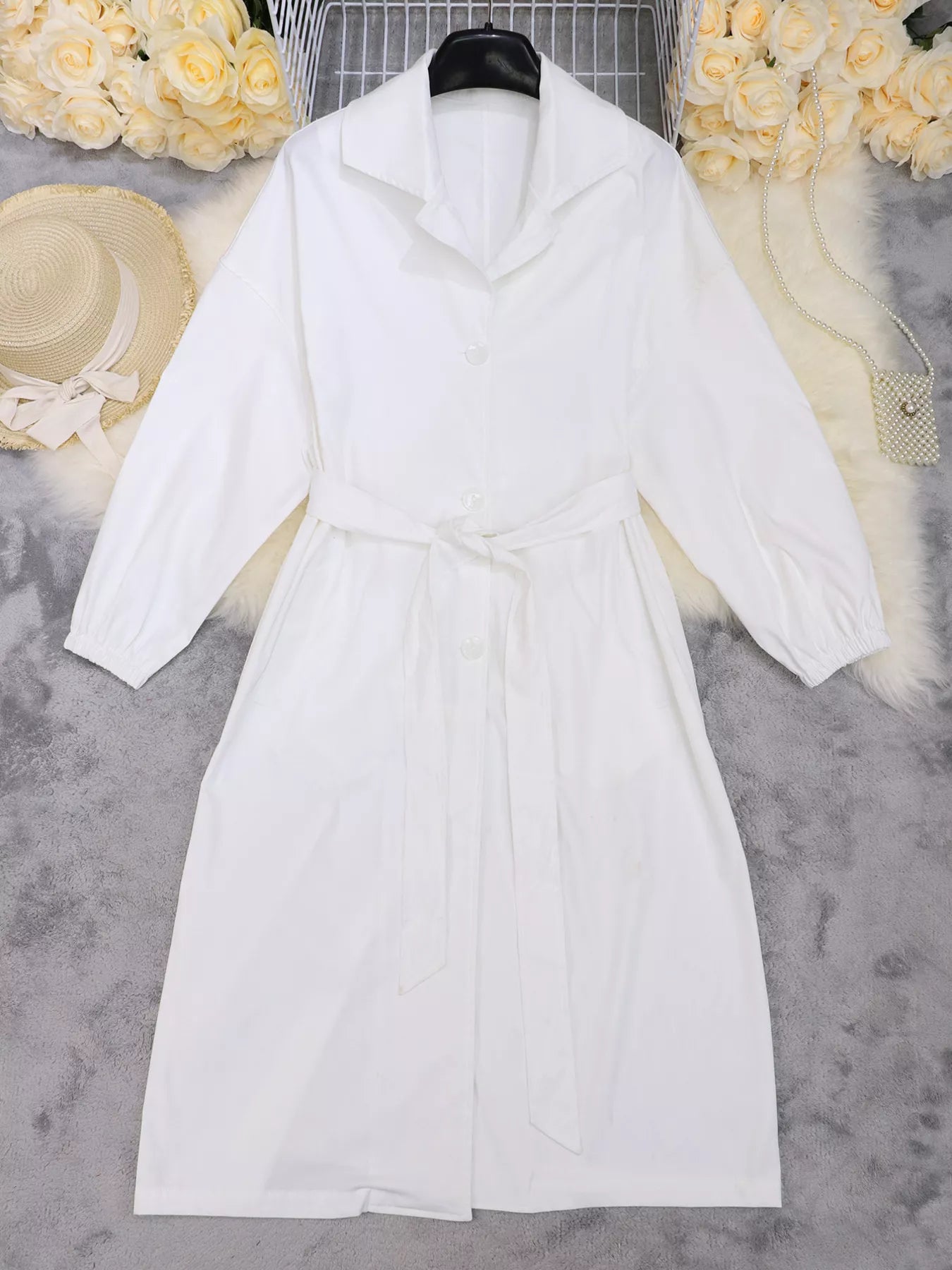 Hazel Blues® |  Tie Waist Midi Shirt Dress