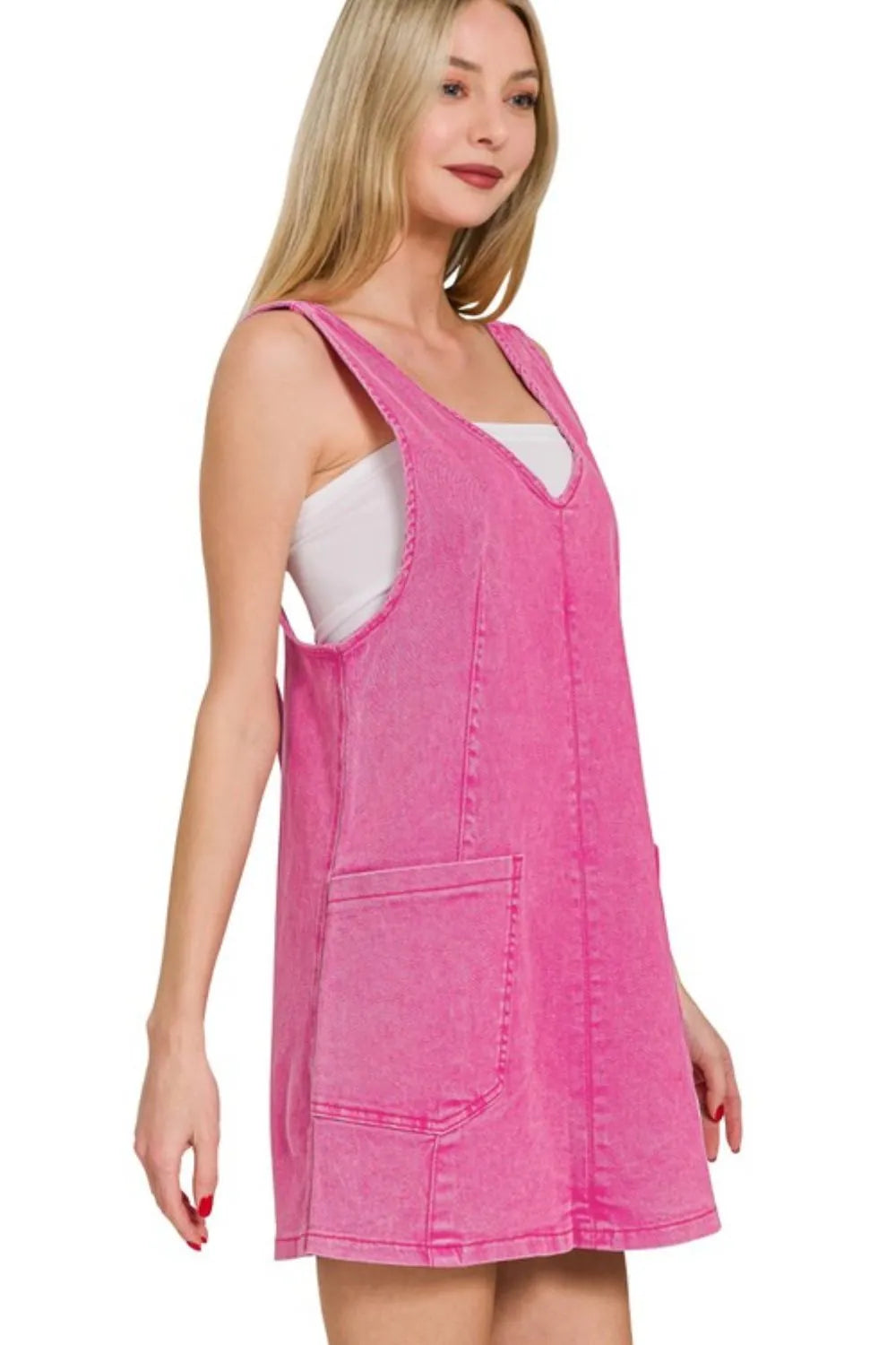 Hazel Blues® |  Zenana Washed Adjustable Strap Denim Overall Dress