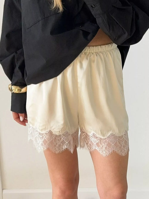 Hazel Blues® |  Lace Trim Elastic Waist Shorts