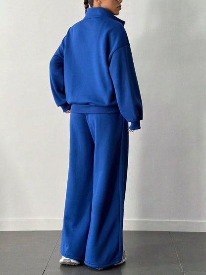 Hazel Blues® |  Half-Zip Long Sleeve Sweatshirt and Pants Set