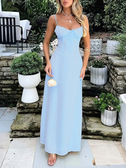 Hazel Blues® |  Lace-Up Solid Cami Dress