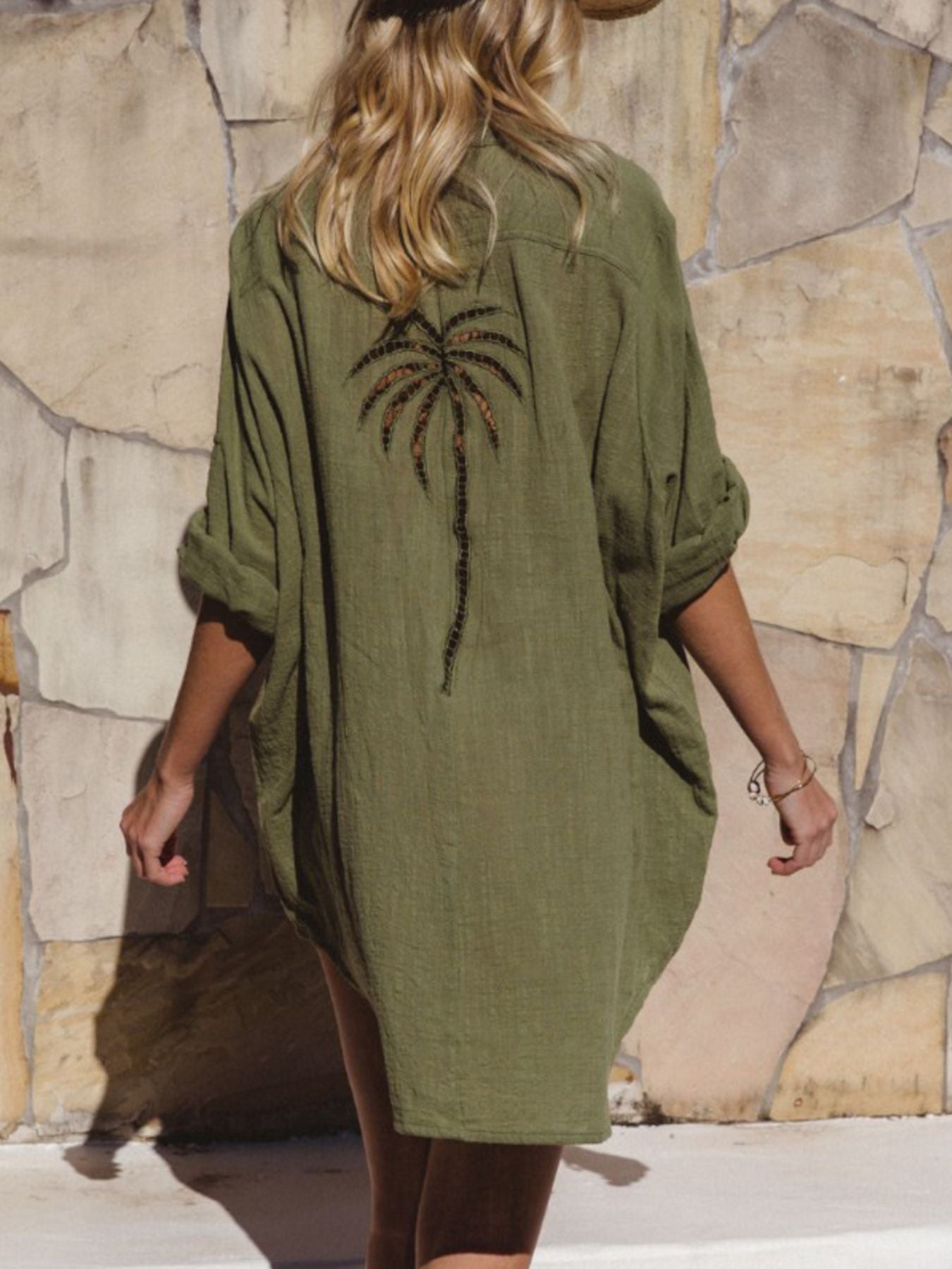 Hazel Blues® |  Relaxed Fit Button-Down Shirt Dress