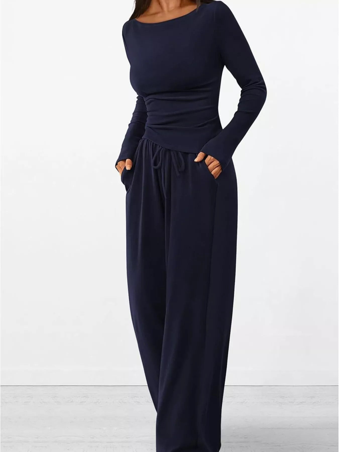 Hazel Blues® |  Long Sleeve Top and Wide Leg Pants Set