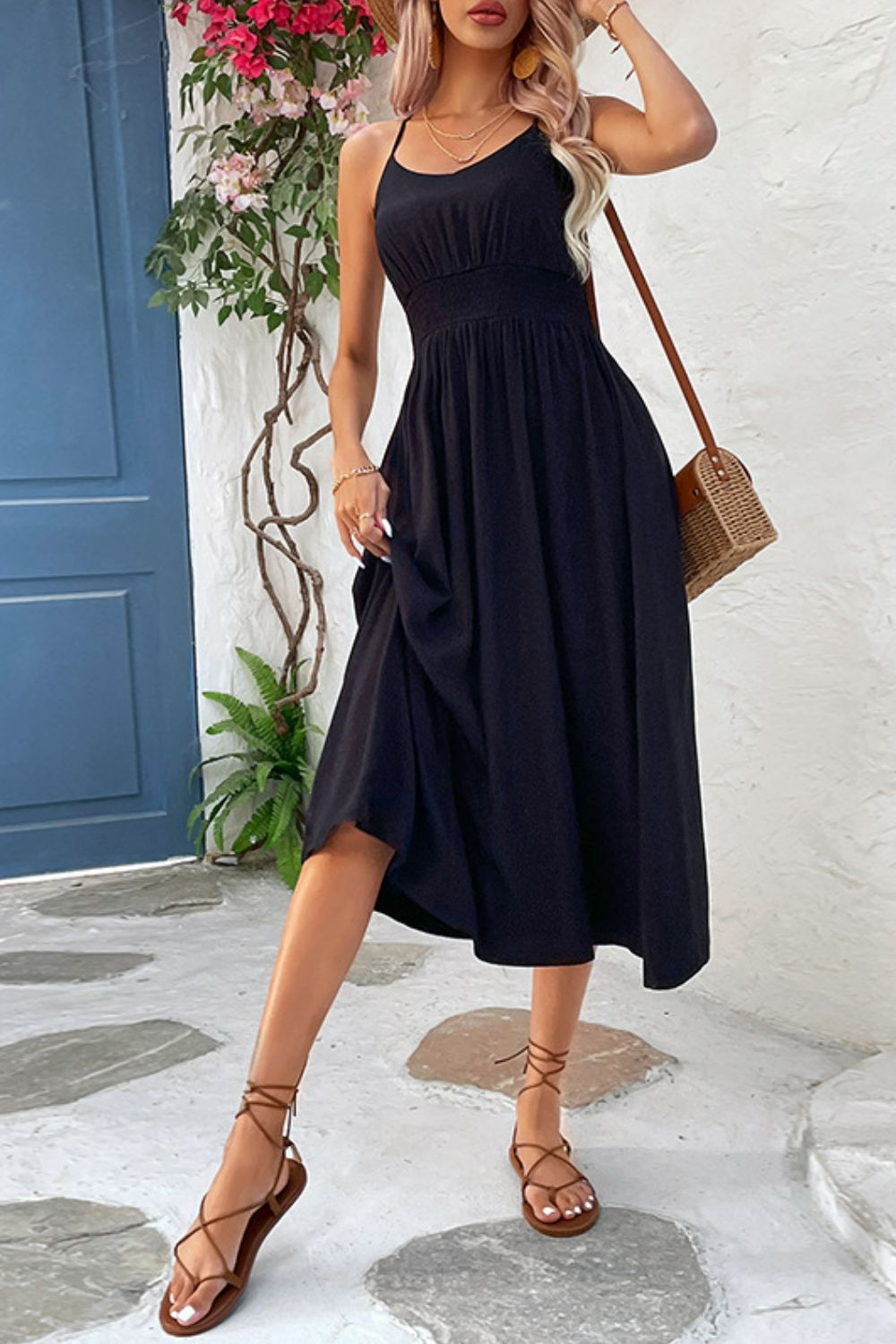 Hazel Blues® |  Perfee Spaghetti Strap Scoop Neck Midi Dress