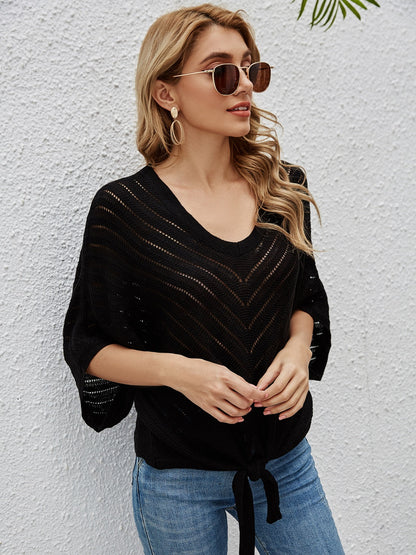 Hazel Blues® | Openwork Batwing Sleeve Cover-Up