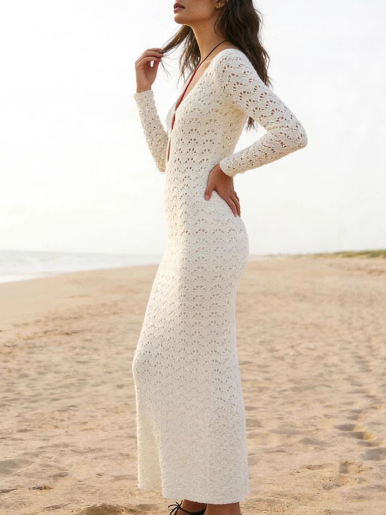 Hazel Blues® | Crochet Knit Cover-Up Dress