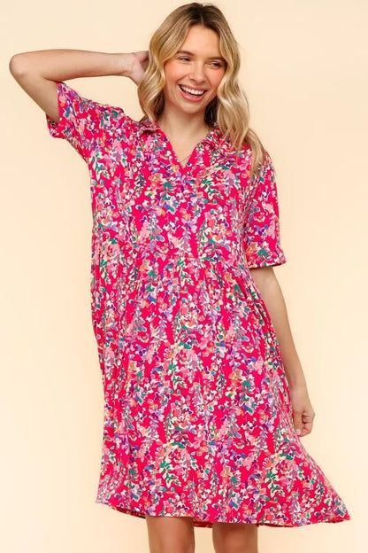 Hazel Blues® |  Haptics Johnny Collar Babydoll Dress with Side Pockets