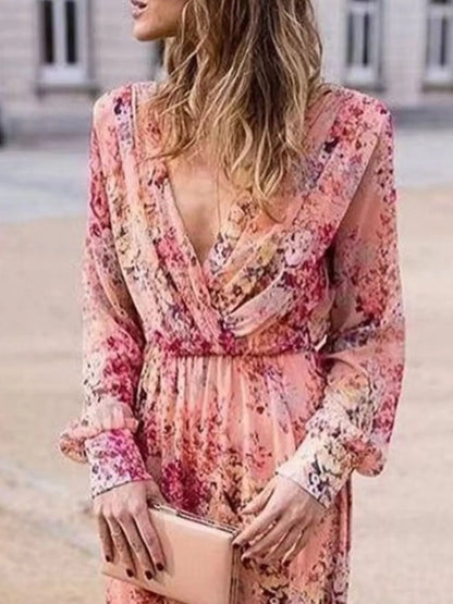 Hazel Blues® | Floral Print Long Sleeve Maxi Dress