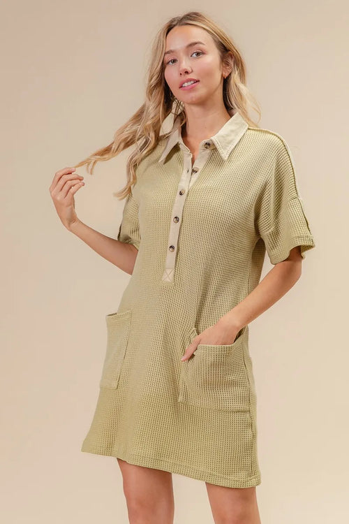 Hazel Blues® |  BiBi Dip Dye Mineral Washed Knit Dress