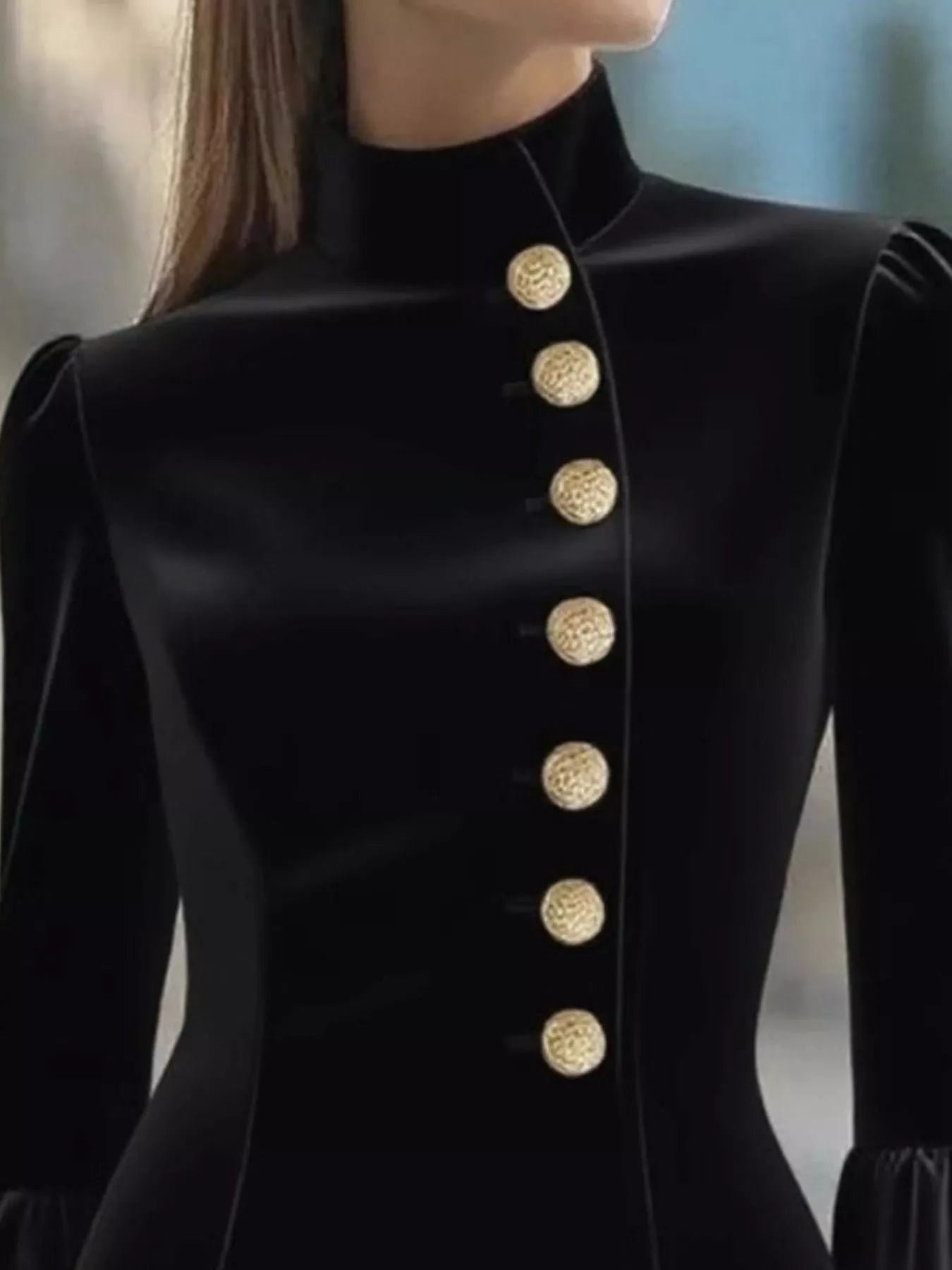 Hazel Blues® |  Bell Sleeve Mini Dress with Front Button