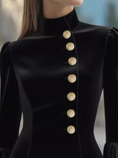 Hazel Blues® |  Bell Sleeve Mini Dress with Front Button