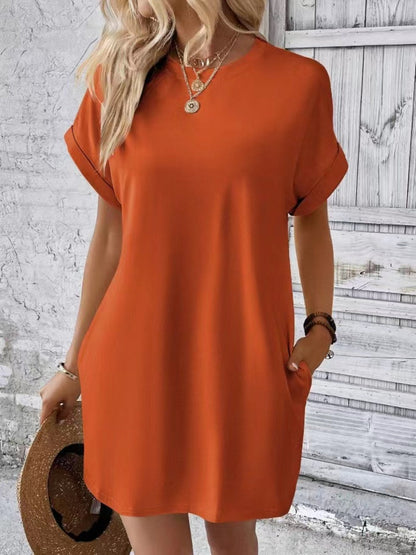 Hazel Blues® |  Short Sleeve Mini Tee Dress with Pockets